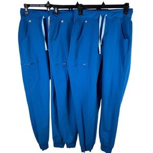 FIGS Zamora Jogger Scrub Pants Women XS Tall Royal Blue 3-Pack Bundle